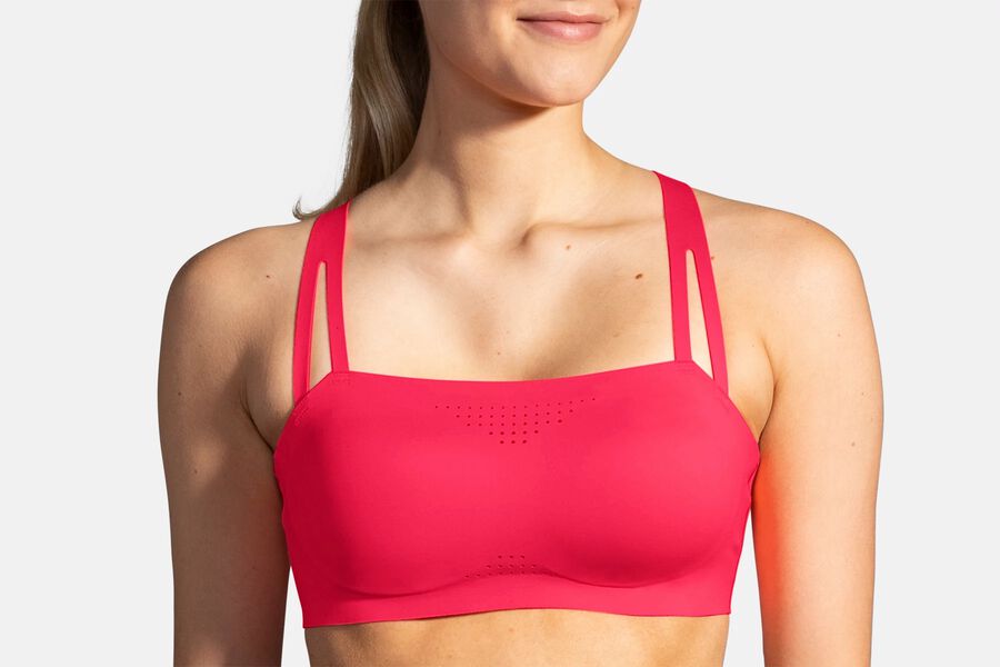 Brooks Women's Dare Crisscross Run Bras Fluoro Pink ( AHFMR1980 )